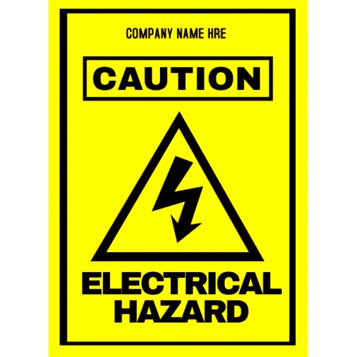 Indicator Sign company name here caution electrical hazard, Sticker autocolant