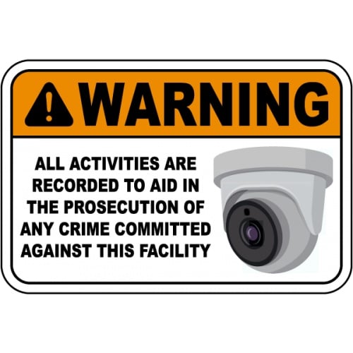 Indicator Warning All Activities Are Recorded Sign, Sticker autocolant