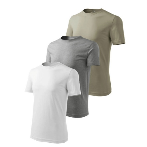 Set 3 tricouri bumbac 100% elgant simplu casual pentru barbati, alb, gri inchis, kaki deschis 132