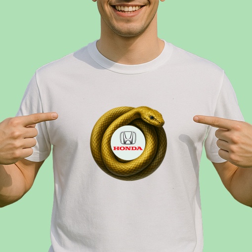 Tricou Honda Sarpe Galben Asteptand Sa Atace | Unisex Dama si Barbat