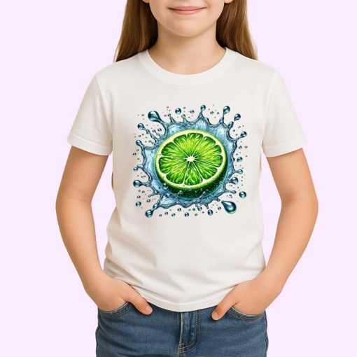 Tricou Lamaie verde si explozie lichida, Fructe, Copii | Dama