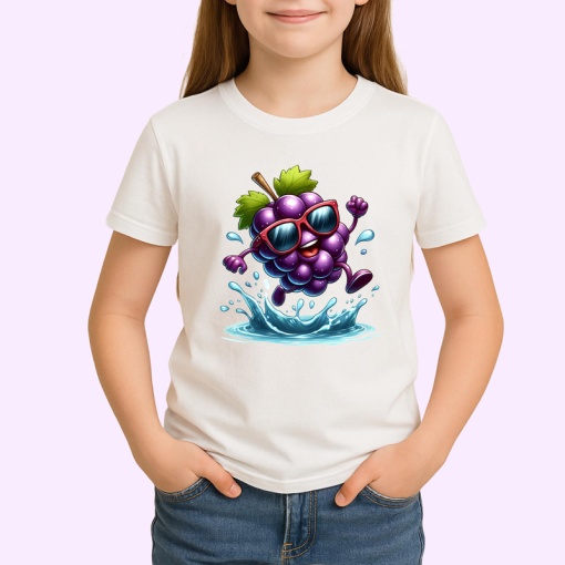 Tricou Strugure amuzant de vara sarind in apa, Fructe, Copii | Dama