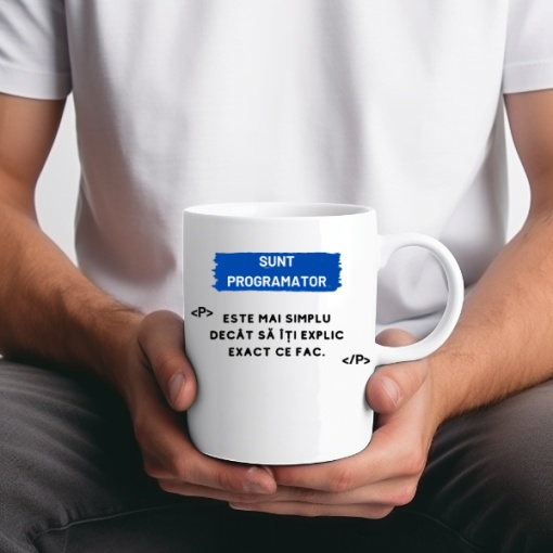 Cana haioasa personalizata cu textul Sunt programator !