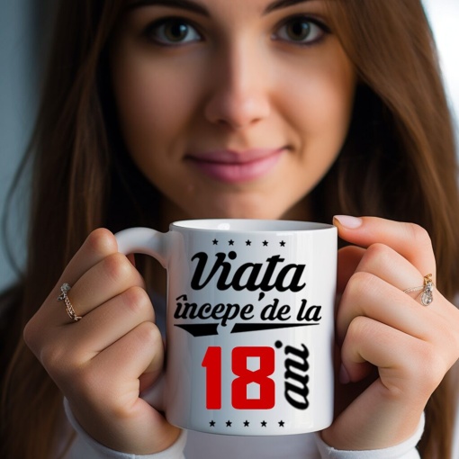 Cana personalizata cu textul Viata incepe de la - Img 1