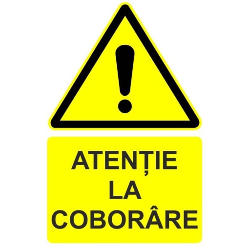Indicator Atentie la coborare indicator de avertizare, Sticker autocolant