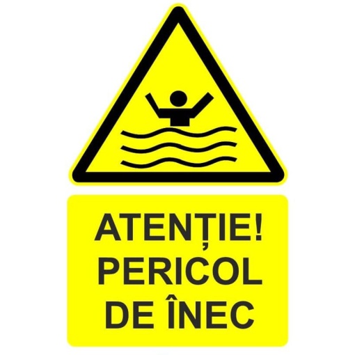 Indicator Atentie pericol de inec indicator de avertizare, Sticker autocolant