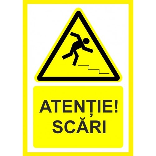 Indicator Atentie scari, Sticker autocolant