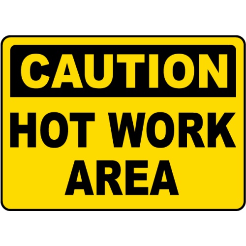⚠️ INDICATOARE 🛑 Indicator Caution Hot Work Area Sign, Sticker autocolant ️
