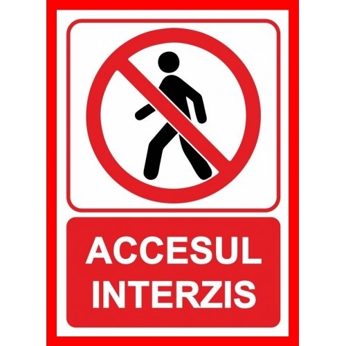 Indicator Cu accesul interzis, Sticker autocolant