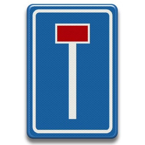 Indicator pentru drum fara iesire, Sticker autocolant
