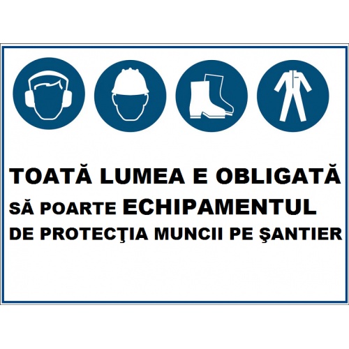 Indicator Pentru echipamentul de protectia muncii pe santier, Sticker autocolant