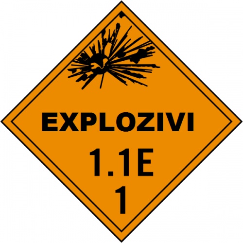 Indicator Pentru explozivi clasa 1.1 E, Sticker autocolant