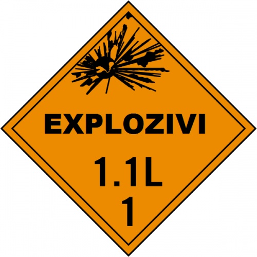 Indicator Pentru explozivi clasa 1.1 L, Sticker autocolant