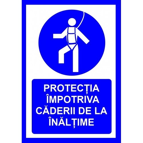 Indicator Pentru protectia obligatorie impotriva caderii de la inaltime, Sticker autocolant