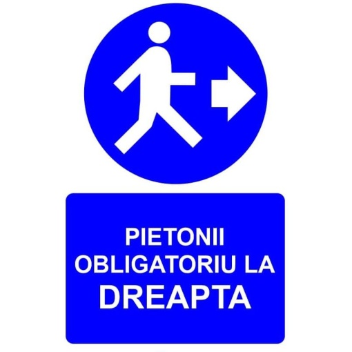 Indicator Pietonii obligatoriu la dreapta indicator de obligativitate, Sticker autocolant