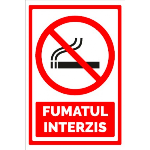 Indicator Semn pentru interzicere fumatul interzis, Sticker autocolant