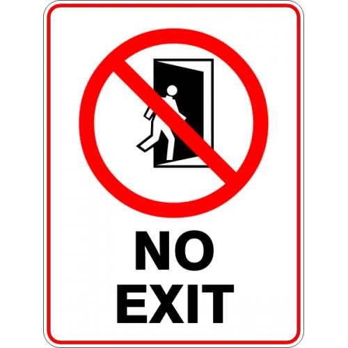 Indicator Sign no exit, Sticker autocolant