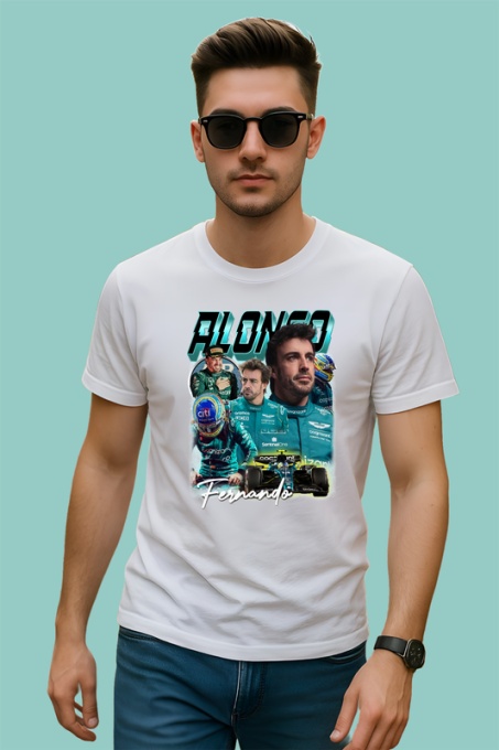 Tricou Fernando Alonso Colaj Echipa Aston Martin Formula 1, Copii | Dama | Barbat