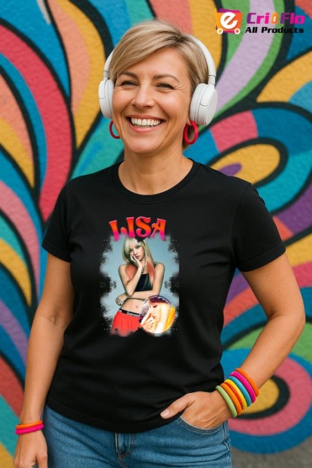 Tricou KPOP dama cu trupa formatia LISA 3 , music Coreean 256