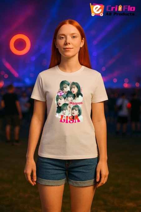 Tricou KPOP dama cu trupa formatia LISA 4 , music Coreean 257