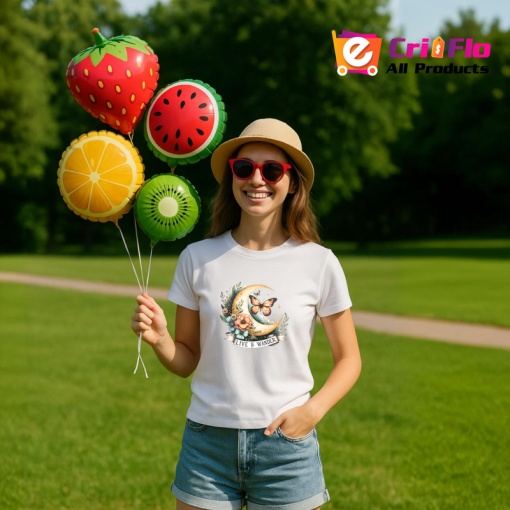 Tricou Live and Wander design luna fluture cu flori boho inspirational Copii | Dama | Barbat Barbat