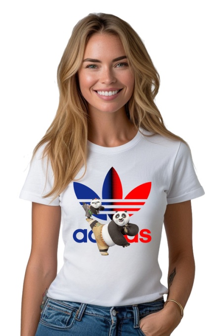 Tricou personalizat pentru damă din bumbac 100% Kung-Fu Panda, cu imprimeu pentru femei, stil modern, confortabil, tricou personalizat