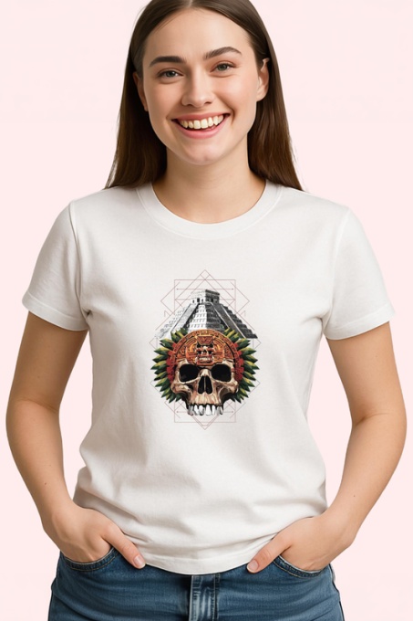 Tricou Piramida Craniu Mayas Abstract, Copii | Dama | Barbat