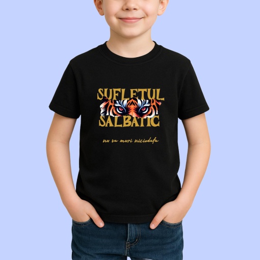 Tricou SUFLETUL SALBATIC Negru, Copii | Dama | Barbat