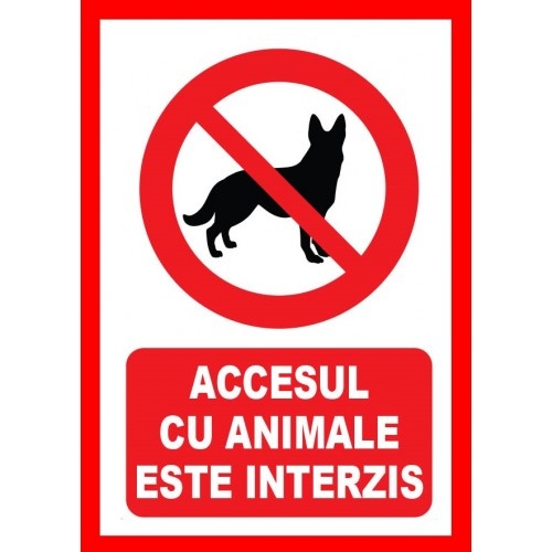 Indicator Accesul cu animale este interzis, Sticker autocolant