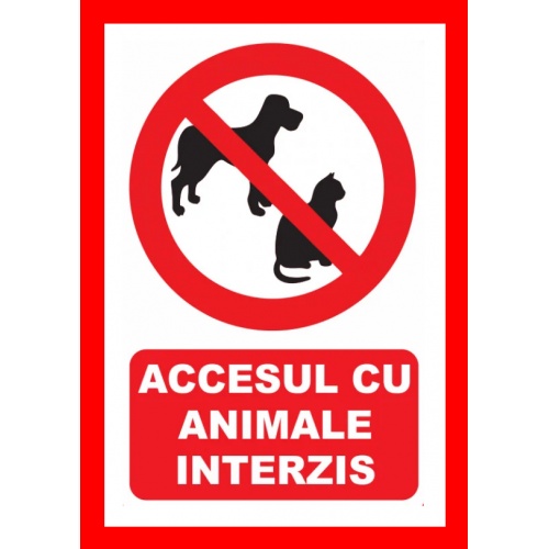 Indicator Accesul cu animale interzis, Sticker autocolant