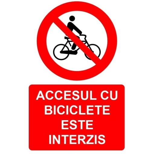 Indicator Accesul cu biciclete este interzis indicator de interzicere, Sticker autocolant