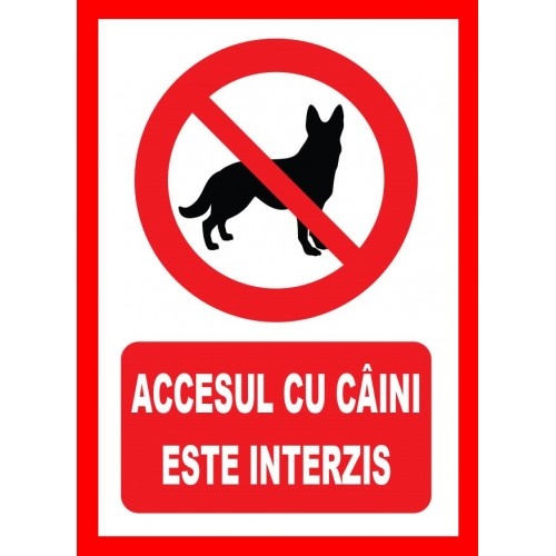 Indicator Accesul cu caini este interzis, Sticker autocolant