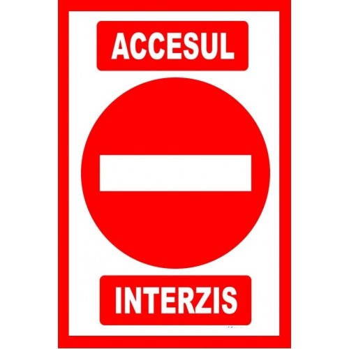Indicator Accesul interzis v1, Sticker autocolant