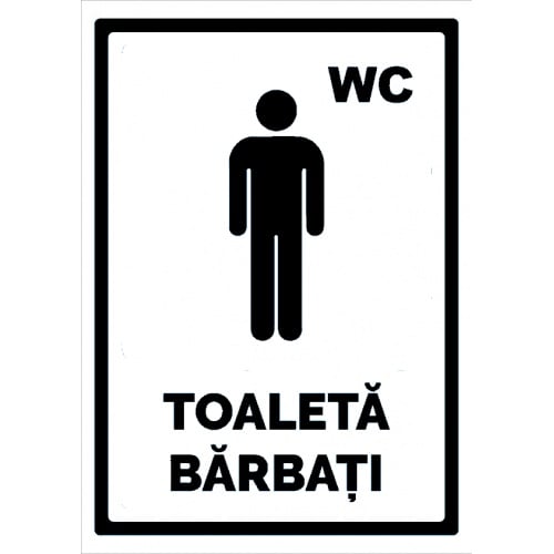 Indicator Alb pentru wc toaleta barbati, Sticker autocolant
