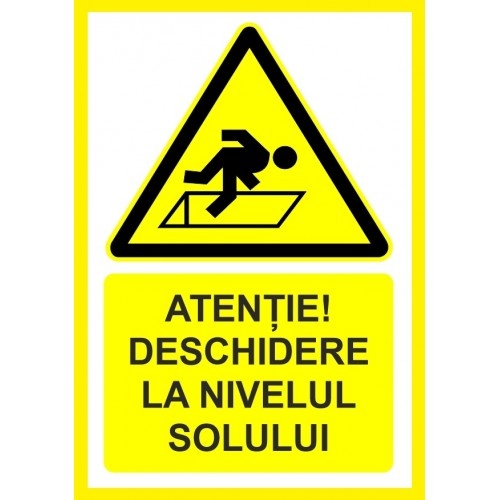 Indicator Atentie deschidere la nivelul solului, Sticker autocolant