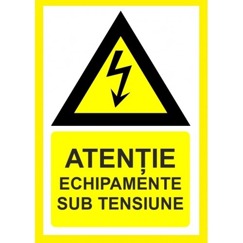 Indicator Atentie echipamente sub tensiune, Sticker autocolant - Img 1