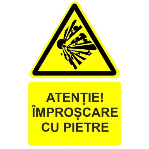 Indicator Atentie improscare cu pietre indicator de avertizare, Sticker autocolant
