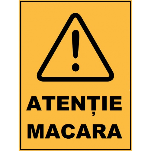 Indicator Atentie macara, Sticker autocolant