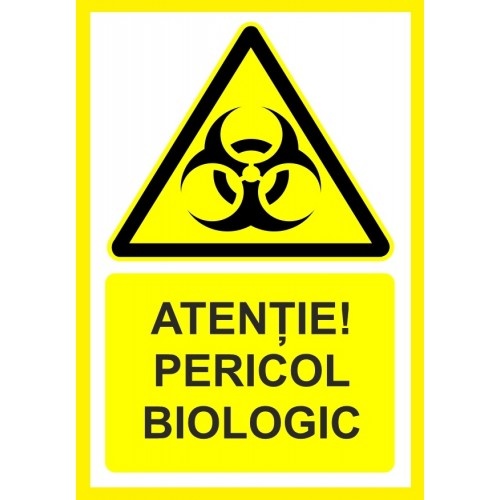 Indicator Atentie pericol biologic, Sticker autocolant