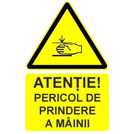 Indicator Atentie pericol de prindere a mainii indicator de avertizare, Sticker autocolant