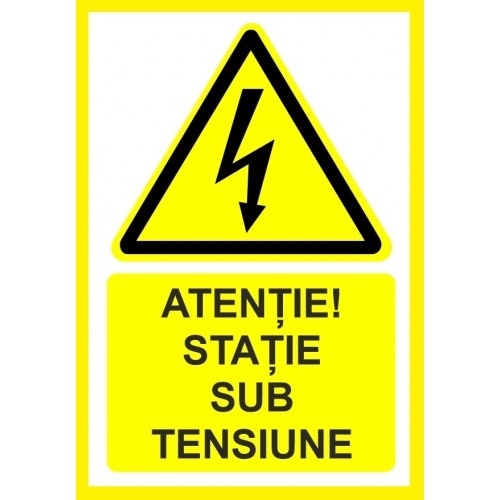 Indicator Atentie statie sub tensiune, Sticker autocolant