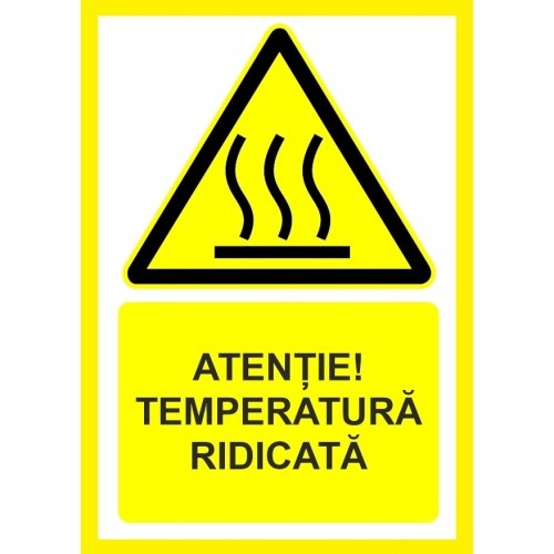 Indicator Atentie temperatura ridicata, Sticker autocolant