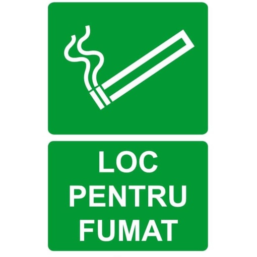 Indicator Loc pentru fumat v1, Sticker autocolant