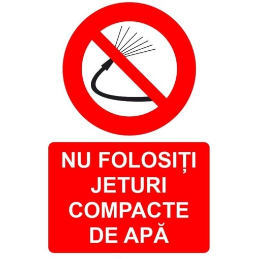 Indicator Nu folositi jeturi compacte de apa indicator de interzicere, Sticker autocolant