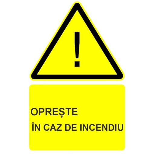 Indicator Opreste in caz de incendiu indicator de avertizare, Sticker autocolant