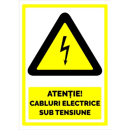 Indicator Pentru atentie cabluri electrice sub tensiune, Sticker autocolant