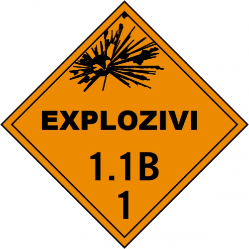 Indicator Pentru explozivi clasa 1.1 B, Sticker autocolant