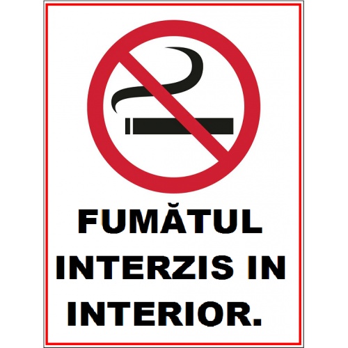 Indicator Pentru fumatul interzis in interior, Sticker autocolant