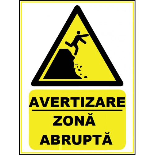 Indicator Pentru zona abrupta, Sticker autocolant
