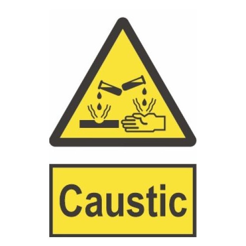 Indicator protectia muncii caustic, Sticker autocolant